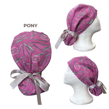 Plum Tissues for your Issues Pony Style Scrub Cap