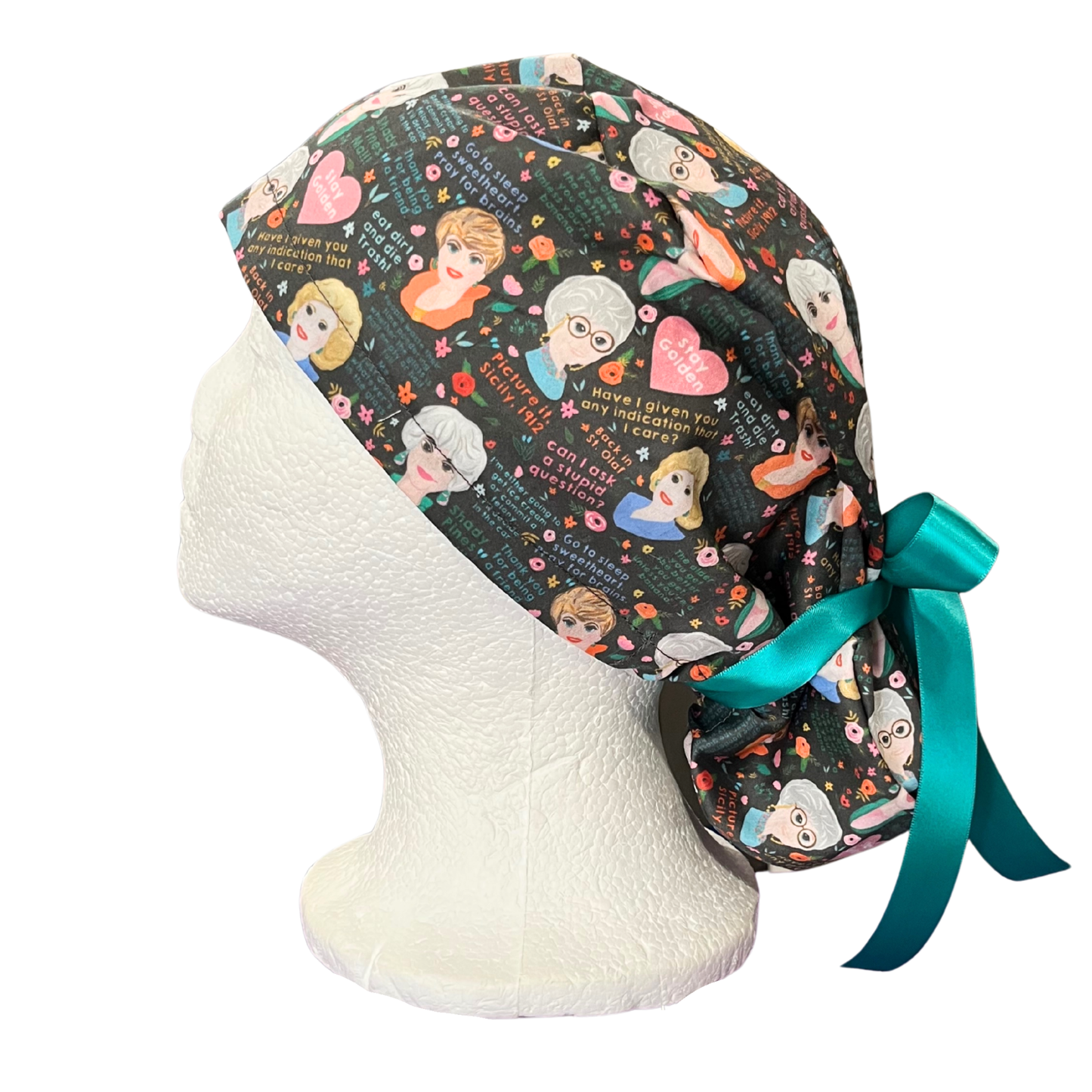 Charcoal Golden Girls Tv Show Surgical caps Pony Scrub Cap