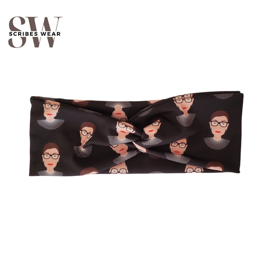 Black Ruth Bader Ginsberg RBG Headband