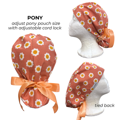 Sunflowers Pony Style Scrub Cap