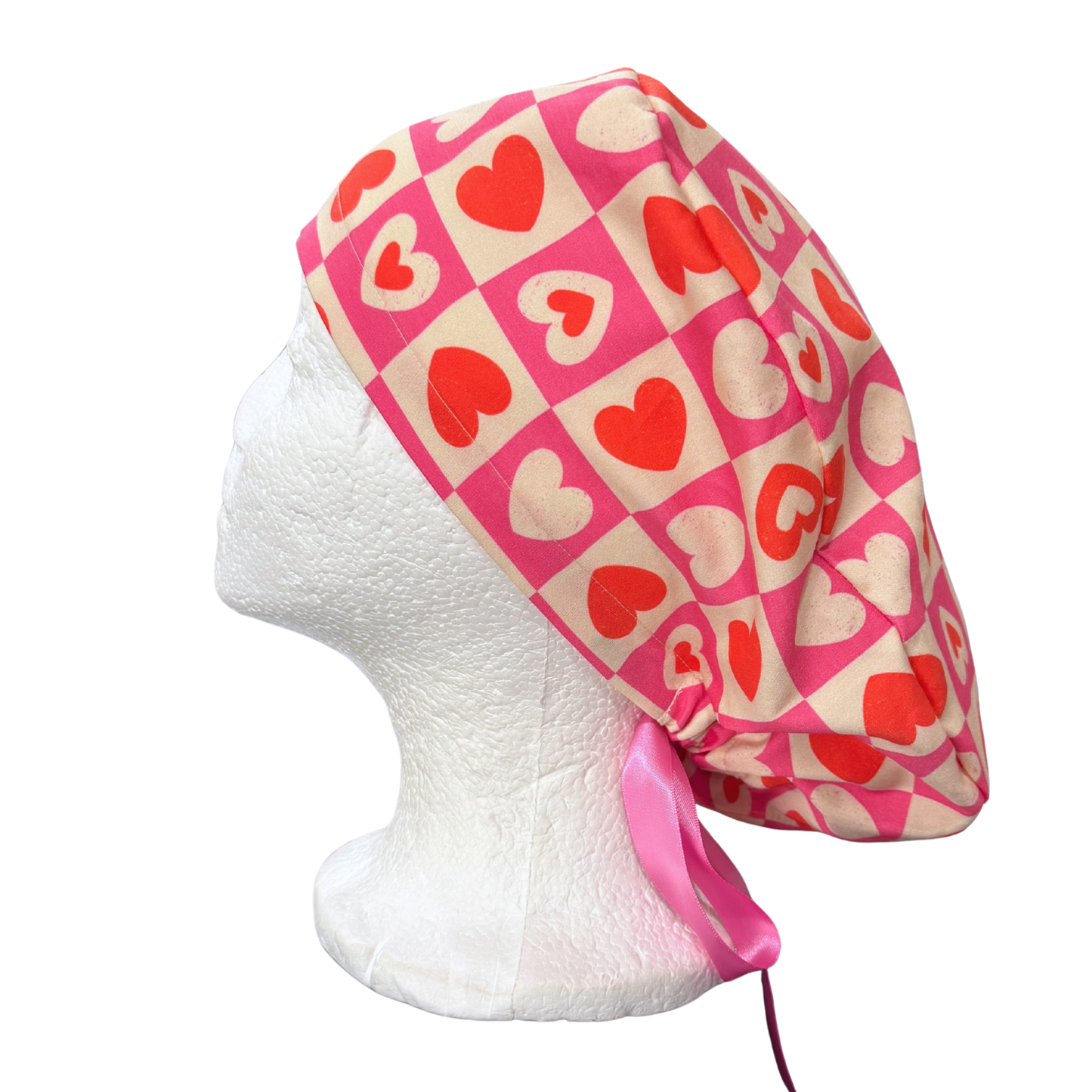 Hearts on Hearts Pony Style Scrub Cap