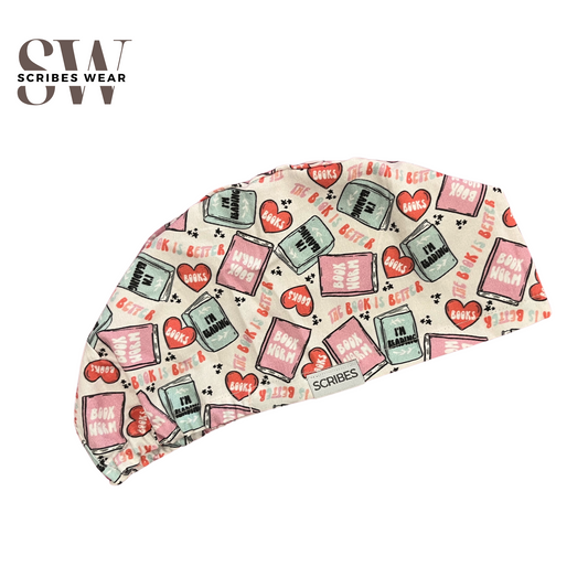 Bookworm  Euro Love scrub Cap