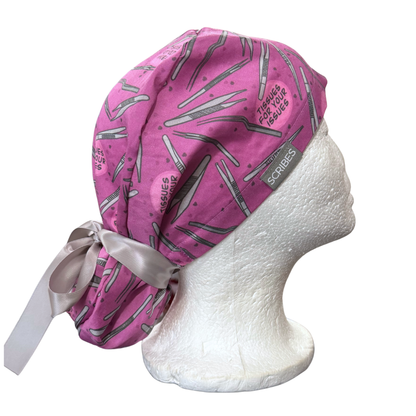 Plum Tissues for your Issues Pony Style Scrub Cap