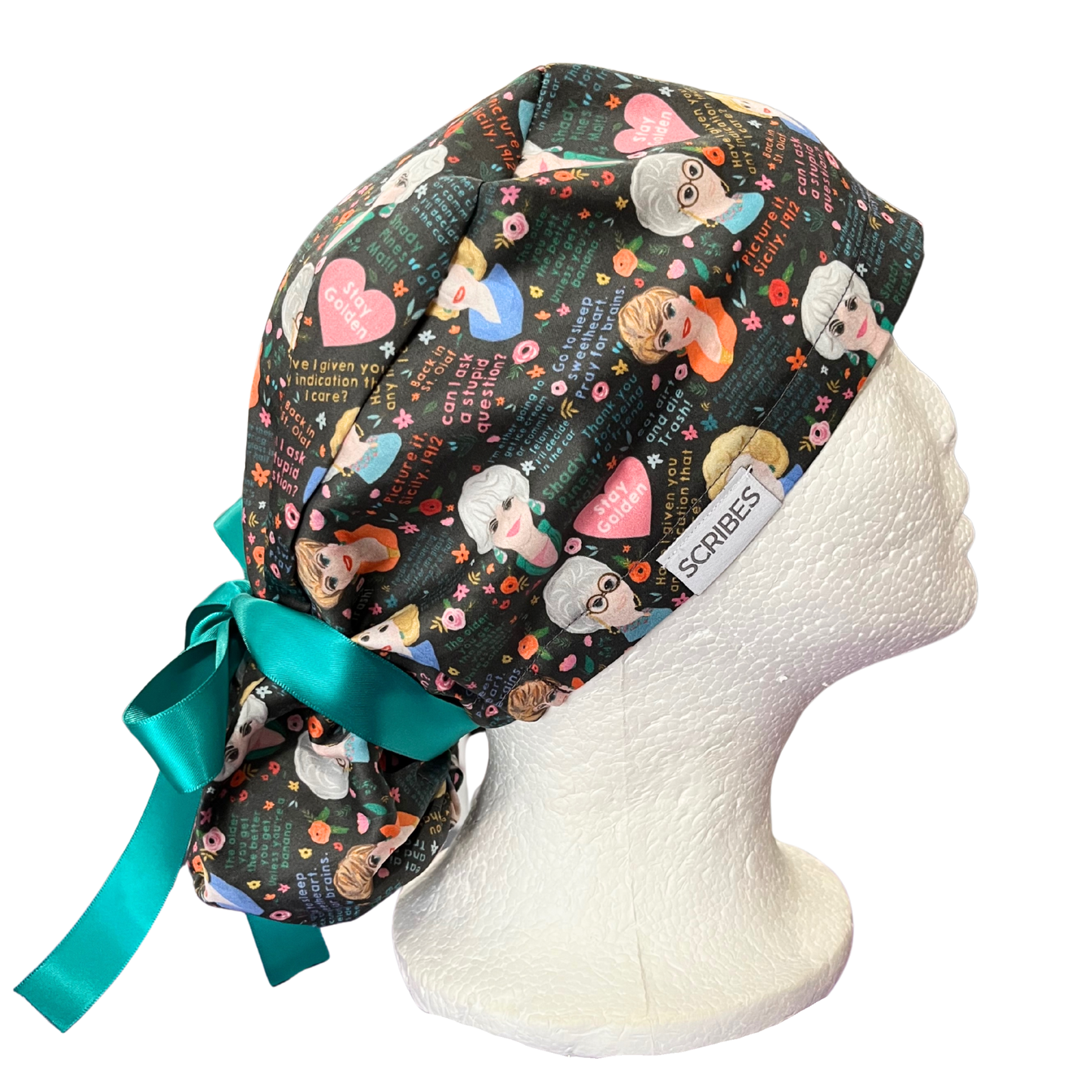 Charcoal Golden Girls Tv Show Surgical caps Pony Scrub Cap