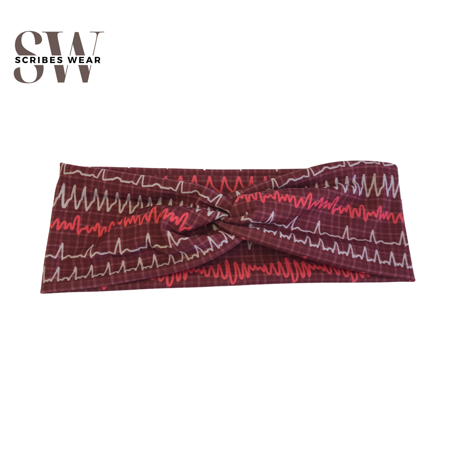 Maroon EKG Healthcare Headband