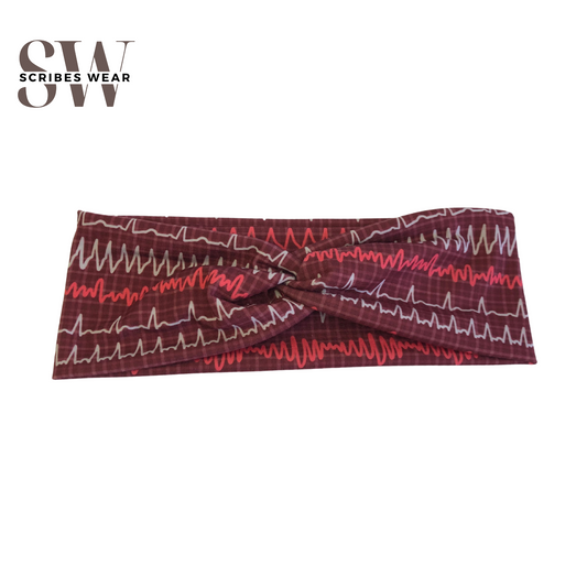 Maroon EKG Healthcare Headband