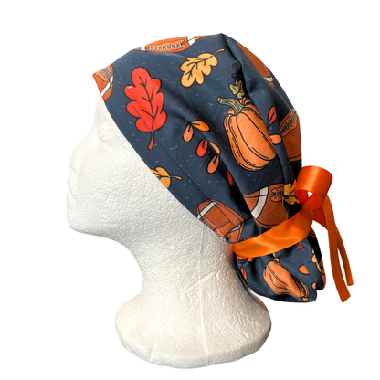 Fall Football Season in Pony Scrub cap