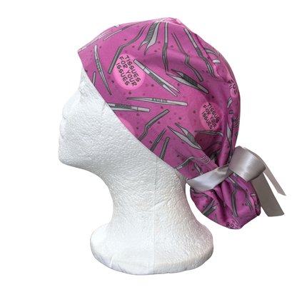 Plum Tissues for your Issues Pony Style Scrub Cap