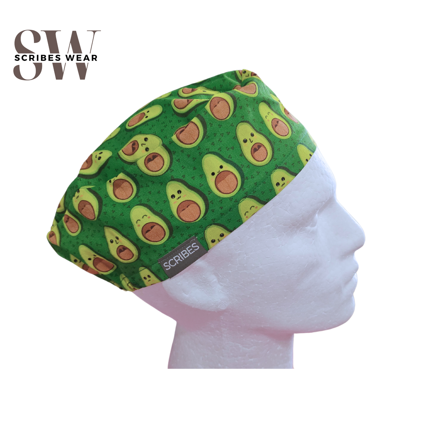 Avocado Mallampati Green Euro Men Style Scrub Cap