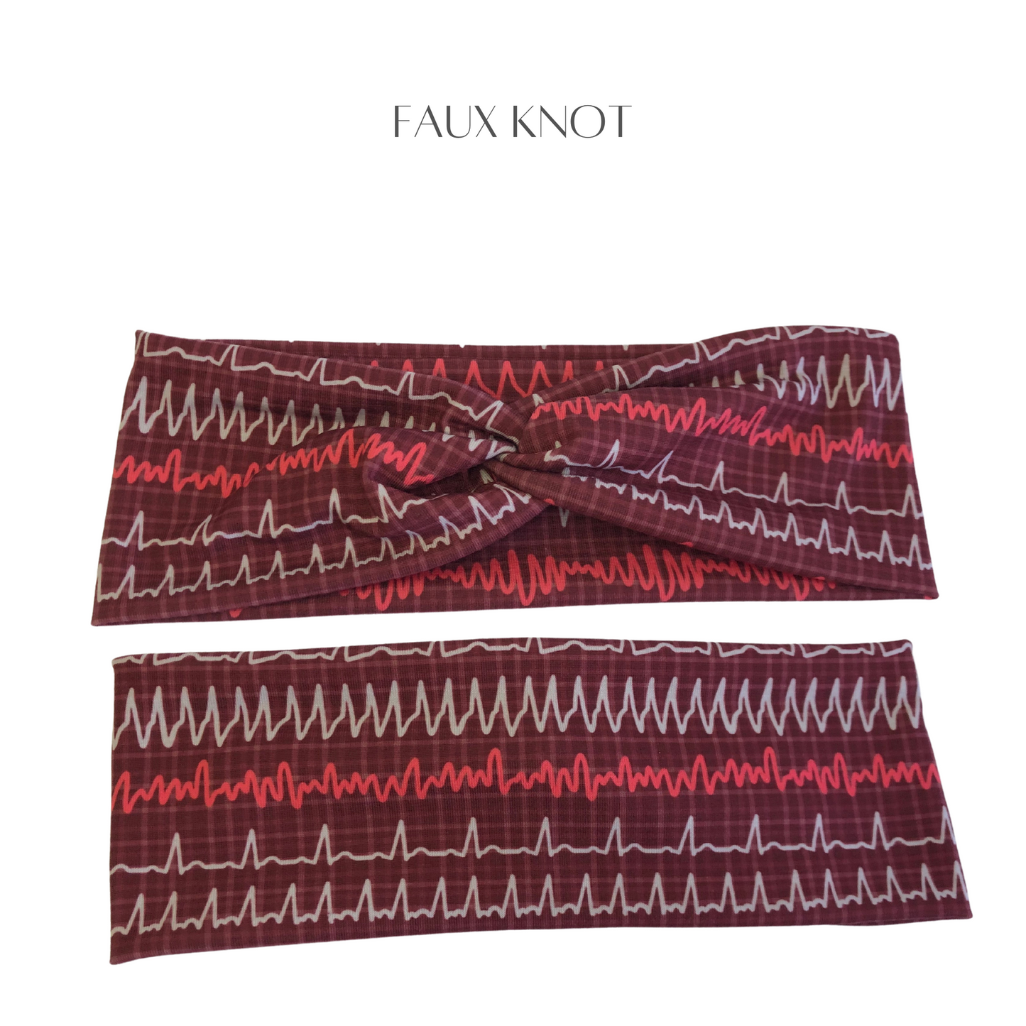 Maroon EKG Healthcare Headband