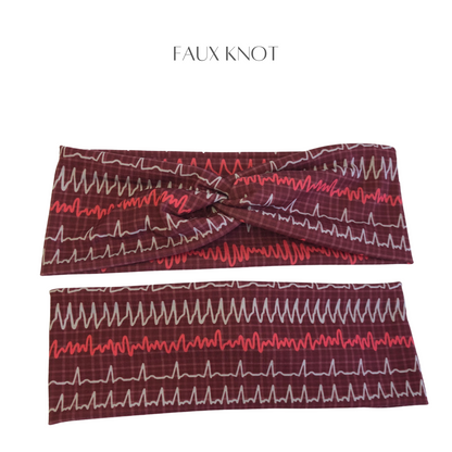 Maroon EKG Healthcare Headband