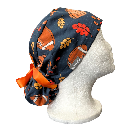 Fall Football Season in Pony Scrub cap