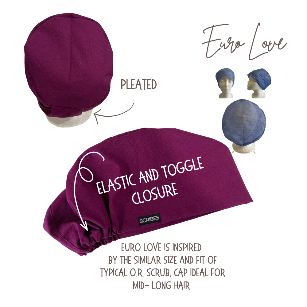 Watercolor patches in Euro Love Style Scrub cap