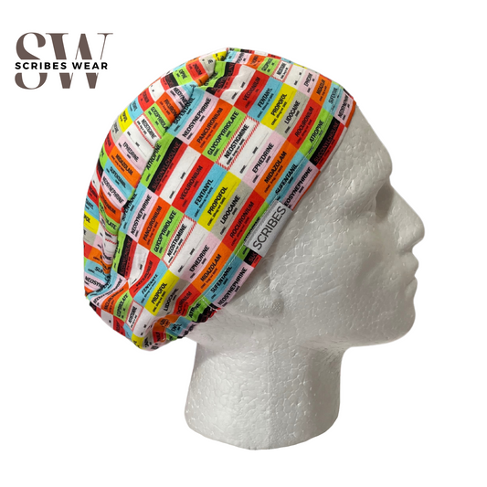 Anesthesia Meds in Euro MEN  Style Scrub cap