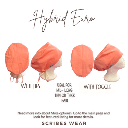 Fall Football Season Hybrid Euro Scrub cap