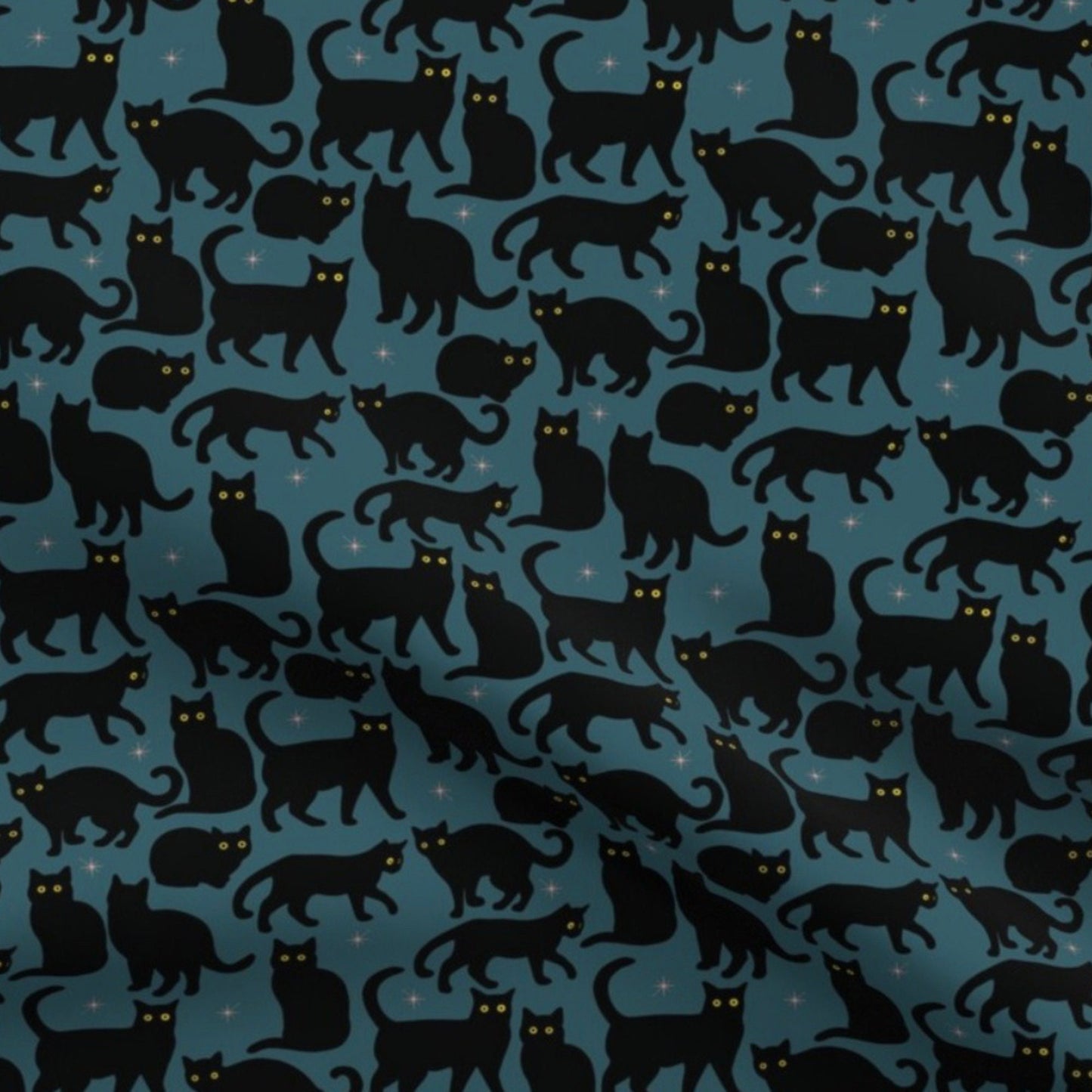 Black Cats in Teal