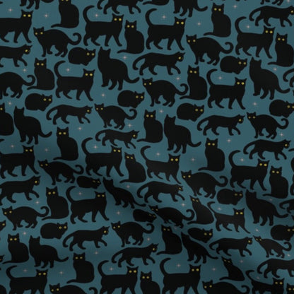 Black Cats in Teal